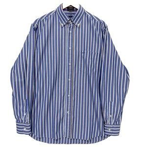 Paul & Shark Yachting Shirt Mens 41 Large Button Down Blue Striped Cotton Italy